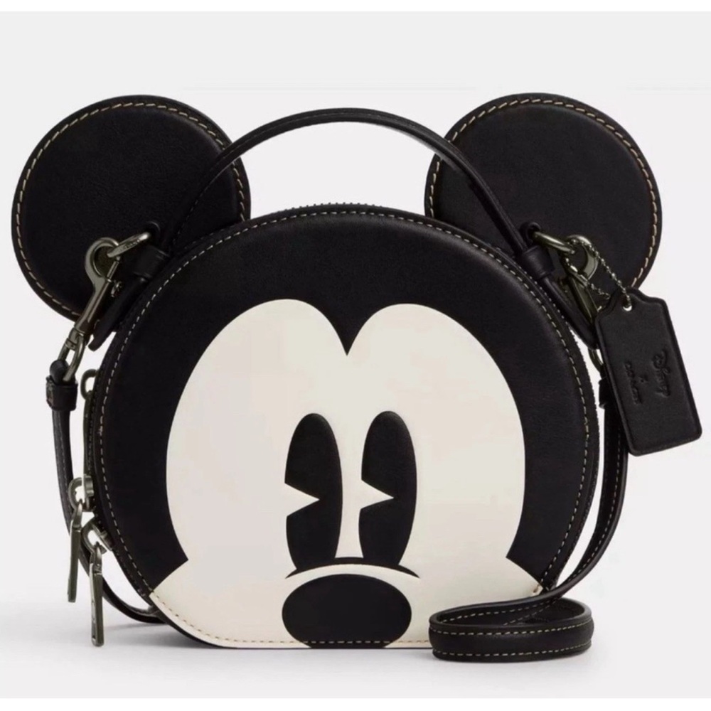 NWT Coach Disney X Black Leather Mickey Mouse Crossbody Bag - Picture 10 of 11